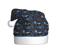 Chapeau de Noël en peluche pour adulte WHJSHOP Horse Under The Moon Image douce et confortable pour les fêtes, danses d'Halloween