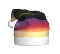 Chapeau de Noël en peluche pour adulte WHJSHOP La vallée à l'aube Image douce et confortable pour les fêtes, danses d'Halloween