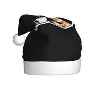 Chapeau de Noël en peluche pour adulte WHJSHOP Lazy Cat buvant du café Motif doux au toucher pour fête de Noël