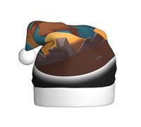 Chapeau de Noël en peluche pour adulte WHJSHOP Le petit ours sur la planète Motif doux et confortable pour les fêtes, danses d'Halloween