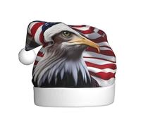 Chapeau de Noël en peluche pour adulte WHJSHOP Motif aigle chauve américain doux et confortable pour les fêtes, danses d'Halloween
