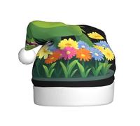Chapeau de Noël en peluche pour adulte WHJSHOP Motif monstre cueillette de fleurs avec toucher doux pour fête de Noël