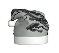 Chapeau de Noël en peluche pour adulte WHJSHOP Pin Tree Under the Moon Image douce et confortable pour les fêtes, danses d'Halloween