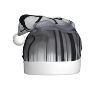 Chapeau de Noël en peluche pour adulte WHJSHOP Renard noir dans la forêt Image douce et confortable pour les fêtes, danses d'Halloween