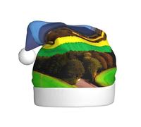 Chapeau de Noël en peluche pour adulte WHJSHOP Soirée arc-en-ciel Motif doux au toucher pour fête de Noël