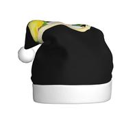 Chapeau de Noël en peluche pour adulte WHJSHOP Thé au citron sur la plage Motif doux et confortable pour les fêtes, danses d'Halloween