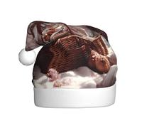 Chapeau de Noël en peluche pour adulte WHJSHOP Thé de l'après-midi en pétales Image douce et confortable pour les fêtes, danses d'Halloween