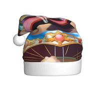 Chapeau de Noël en peluche pour adulte WHJSHOP The Girl on the Carrousel Picture doux et confortable pour les fêtes, danses d'Halloween