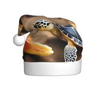 Chapeau de Noël en peluche pour adulte WHJSHOP Tortue de mer étoile de mer Image douce et confortable pour les fêtes, danses d'Halloween