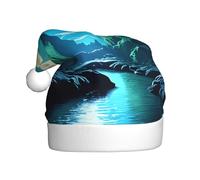 Chapeau de Noël en peluche pour adulte WHJSHOP Water Moon Cave Image douce et confortable pour les fêtes, danses d'Halloween
