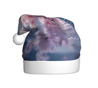 Chapeau de Noël en peluche pour adulte WHJSSF Cherry Blossoms In The Water imprimé doux et confortable pour les fêtes, danses d'Halloween
