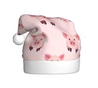 Chapeau de Noël en peluche pour adulte WHJSSF simples coups de tête de cochon imprimé doux et confortable pour les fêtes, danses d'Halloween