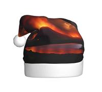 Chapeau de Noël en peluche pour adulte YYHHAOFA le volcan Kilauea en éruption douce au toucher pour fête de Noël