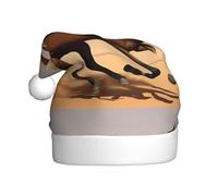 Chapeau de Noël en peluche pour adulte YYHHAOFA qui coule dans le désert Sable Tempête Image avec toucher doux pour fête de Noël Convient pour homme et femme