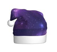Chapeau de Noël en peluche pour adulte YYHHAOFA violet River Of Stars Image avec toucher doux pour fête de Noël Convient pour homme et femme