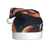 Chapeau de Noël en peluche pour adulte YYHWHJDE avec impression planète inconnue avec toucher doux pour fête de Noël