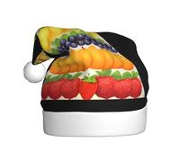 Chapeau de Noël en peluche pour adulte YYHWHJDE avec impression pyramide de fruits lumineux avec toucher doux pour fête de Noël