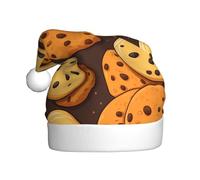 Chapeau de Noël en peluche pour adulte YYHWHJDE Cookies Aliments Pépites de chocolat Biscuits Impression doux et confortable pour les fêtes danses Halloween