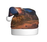 Chapeau de Noël en peluche pour adulte YYHWHJDE étoile de mer phare imprimé plage doux et confortable pour les fêtes, danses d'Halloween