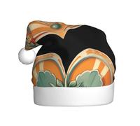 Chapeau de Noël en peluche pour adulte YYHWHJDE Fraise dans le cœur orange Impression avec toucher doux pour fête de Noël