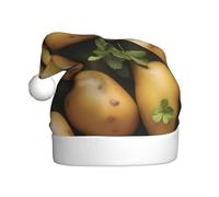 Chapeau de Noël en peluche pour adulte YYHWHJDE Garden Pommes de terre Impression avec toucher doux pour fête de Noël