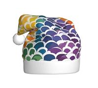 Chapeau de Noël en peluche pour adulte YYHWHJDE Gay Pride avec motif arc-en-ciel doux au toucher pour fête de Noël