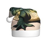 Chapeau de Noël en peluche pour adulte YYHWHJDE grande bouche imprimé crocodile doux et confortable pour les fêtes, danses d'Halloween