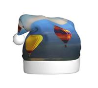 Chapeau de Noël en peluche pour adulte YYHWHJDE Hot Air Balloon In The Sky Impression doux et confortable pour les fêtes, danses d'Halloween