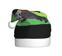 Chapeau de Noël en peluche pour adulte YYHWHJDE Little Civet Cat Under the Green Tree Impression doux et confortable pour les fêtes, danses d'Halloween