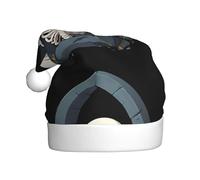 Chapeau de Noël en peluche pour adulte YYHWHJDE squelette rampant hors de la tombe Impression doux et confortable pour les fêtes danses Halloween