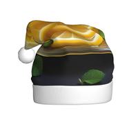 Chapeau de Noël en peluche pour adulte YYHWHJDE Sweet and Sour Tranches de citron Impression doux et confortable pour les fêtes, danses d'Halloween