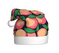Chapeau de Noël en peluche pour adulte YYHWHJDE Tas de pêches Impression doux et confortable pour les fêtes danses Halloween