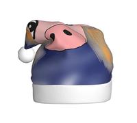 Chapeau de Noël en peluche pour adulte YYHWHJDE The Head of the Bull Devil Printing avec toucher doux pour fête de Noël