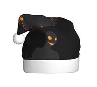 Chapeau de Noël en peluche pour adulte YYHWHJDE The terrifying shadow in the flames Print with soft touch for Christmas Party