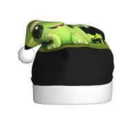 Chapeau de Noël en peluche pour adulte YYHWHJDE vert champignon imprimé monstre doux et confortable pour les fêtes, danses d'Halloween