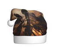 Chapeau de Noël en peluche pour lutte contre les incendies, accessoire de costume festif, doux au toucher, parfait pour Noël et fêtes de fin d'année.