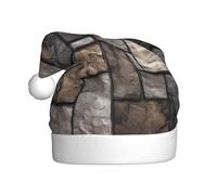 Chapeau de Noël en peluche WHJSHOP rectangulaire avec motif de pierre douce au toucher pour fête de Noël