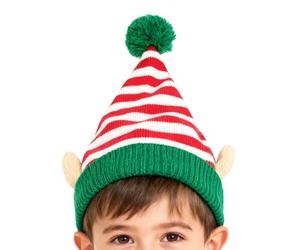 Chapeau de Noël,Festif Rayé Avec Oreille,Bonnet de Père Noël Nain - Pour Le Plaisir en Plein Air Cosplay Fête Vacances Réunion Famille Festival Événement Célébration à la Maison
