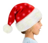 Chapeau de Noël LED - Bonnet de Noël doux en peluche éclairé, lumières clignotantes lumineuses, utilisation polyvalente, coupe confortable, design festif | Cosplay pour adultes, enfants, événements et