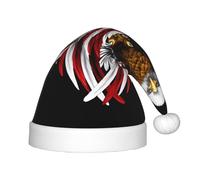 Chapeau de Noël motif aigle patriotique des États-Unis, chapeau de Noël pour garçons et filles, chapeau de Noël pour Nouvel An, décoration de fête festive, rouge