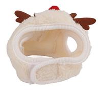Chapeau de Noël pour Animal de Compagnie - Couvre-Chef réglable Mignon - Accessoires de Costume de Vacances pour Chiens et Chats - Photo de fête de Noël en Peluche - Bande (Beige)