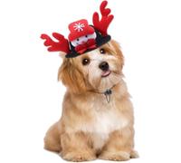 Chapeau de Noël pour animal domestique, serre-tête en bois de renne avec flocons de neige