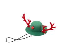 Chapeau de Noël pour Chat et Petit Chien, Coiffe à Bois de Cerf | Tissu Brossé, Sangles Réglables et Mentonnière Sûre, Motif Festif Réutilisable, pour Photos D'hiver