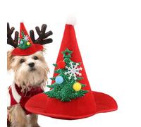 Chapeau De Noël pour Chien - Couvre Chef Festif Mignon Chaud Ajustable,Chapeau De Déguisement Pointu pour Grand Chien,pour Dragon Barbu Moyen Grand Petit Fête Célébration Hiver Séance Photo