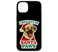 Chapeau de Noël pour Chien de Berger anatolien avec Inscription « I Believe in Santa Paws » Coque pour iPhone 14 Plus