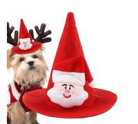 Chapeau De Noël pour Chien | Festif Ajustable Mignon Drôle,Chapeau Costume Père Noël Pointu pour Chat | pour Dragon Barbu Moyen Grand Petit Fête Célébration Hiver Séance Photo