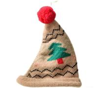 Chapeau de Noël tricoté à la main en fil pour accrocher sur des arbres ou des couronnes avec style européen et design léger (E)