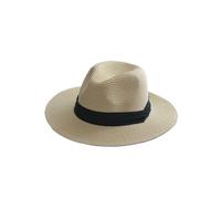 Chapeau de paille à grande tête avec chapeau tissé en paille pliable, grande taille 60-64cm for hommes, chapeau haut-de-forme, Protection solaire, chapeau d'ombrage Pour Voyage Vacances PêChe(Beige,61