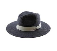 Chapeau de paille à grande tête avec chapeau tissé en paille pliable, grande taille 60-64cm for hommes, chapeau haut-de-forme, Protection solaire, chapeau d'ombrage Pour Voyage Vacances PêChe(Black B,