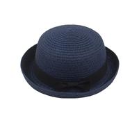 Chapeau de Paille Anti UV pour Fille Chapeaux de Soleil D'été pour Enfant avec Noeud Casquette Protection Solaire Pliable Chapeau Fedora à Dessus Plat et Rond